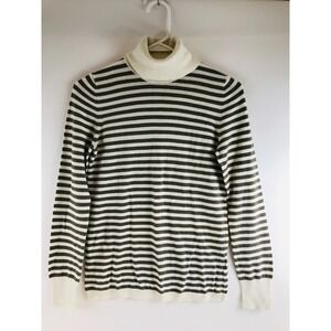 Gap Sweater, Women's Size Medium, Brown Cream, Striped, Pullover, Turtleneck
